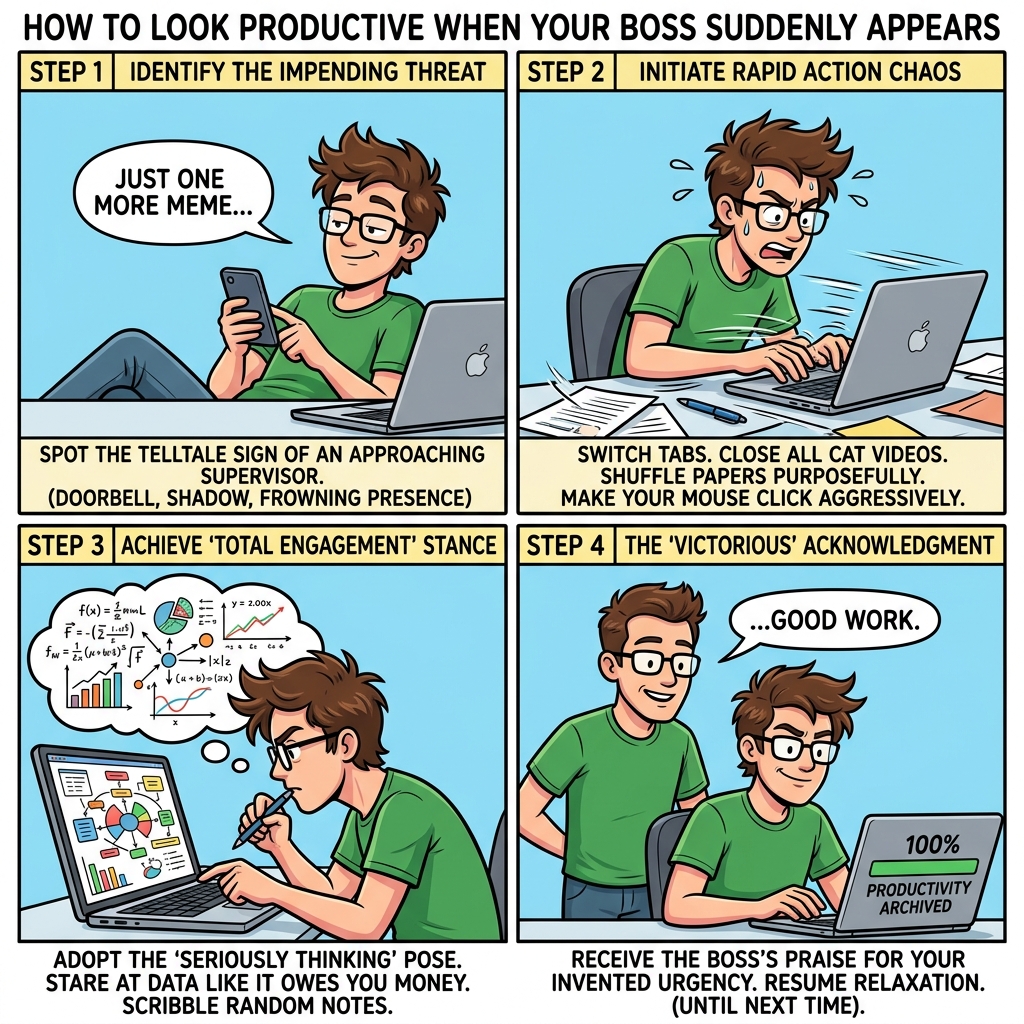 How to look productive when your boss suddenly appears