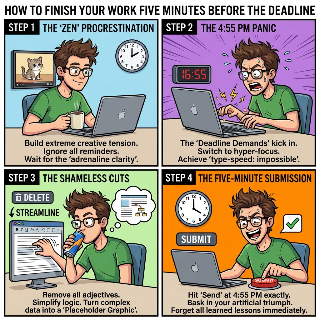 How to finish your work five minutes before the deadline